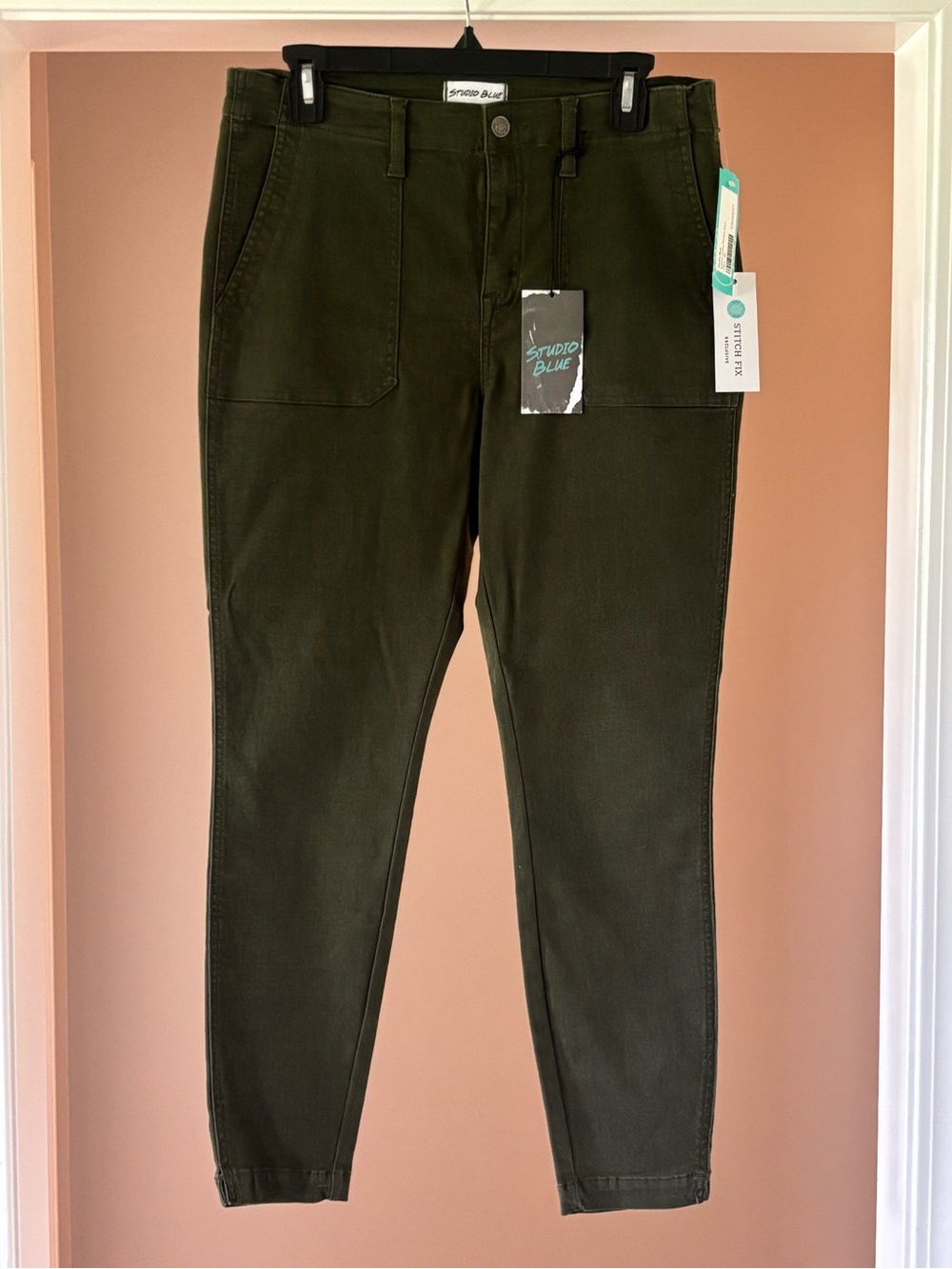 Studio Blue Olive Utility Pocket Ankle Pants Relaxed